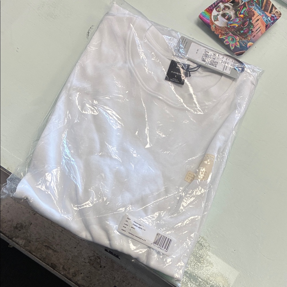 G-Star Raw Original Chest Logo RT  Men's White T-Shirt Size Large New NWT